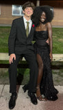 Stunning Mermaid Strapless Black Girl People With Split Sequin Long Prom Dresses Inspiration Unique Party Formal Graduation Dress HZ0311
