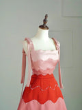 Ball Gown Straps Pink Satin Long Prom Dress Fashion Aesthetic High School Formal Dresses Party Outfits Prom Gown HZ0311