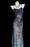 Unique Mermaid Spaghetti Strap Grey Lace 90s With Beads For Women Party Dresses Long Prom Dress 20th Birthday Gowns HZ0311