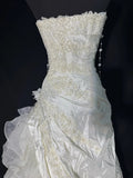 Wedding Dresses Strapless Drop Waist 1950s 1940s Mermaid Strapless Lace With Appliques White Petite/Plus Size Bridal Gown For Women HZ0311