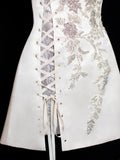 Aesthetic A Line Short Party Dress White 16th Birthday Dress Homecoming Dresses Cocktail Outfits HZ0311