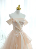 Unique Ball Gown Off The Shoulder Blush Pink Beadings Long Quinceanera Dresses Sweet 15 16 Birthday Gown HZ0311
