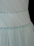 A Line Sweetheart Sleeveless Mint Green Tulle With Beads Long Formal Fancy Evening Dresses Dinner Outfits Classy Party Gowns HZ0311