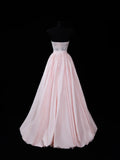 Chic Mermaid Strapless Pink With Train Sequined Long Party Dresses Prom Dresses Impress Wedding Guest Dress HZ0311