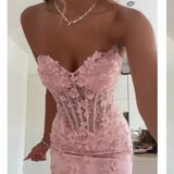 Mermaid Sweetheart Sleeveless Tulle Pink Long formal dresses HZ0311