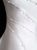 Timeless Ball Gown Strapless Sleeveless Satin Fitted Long Wedding Dress Bride Gown Wedding Dresses HZ0311