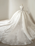 Princess Ball Gown Sweetheart Sleeveless Tulle Fitted Corset Long Wedding Dress Bridal Gown White Wedding Dresses HZ0311