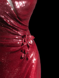 Timeless Mermaid One Shoulder Burgundy Sequin Slit Long Prom Dresses Inspiration Party Dress Prom Gowns HZ0311