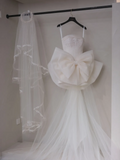 Simple Ball Gown Strapless Boho Fitted Corset White Short Lace Wedding Dress Bride Gowns Summer Wedding Dresses HZ0311